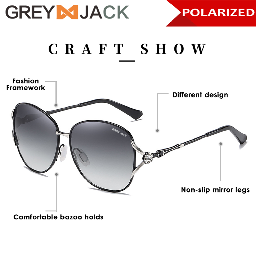 Jual Grey Jack Kacamata Hitam Sunglasses Model Fashion Wanita Anti Silau Uv Polarized