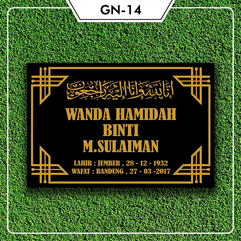 Jual Sehari Jadi Papan Nama Nisan Islam Custom Akrilik Makam Prasasti Tulisan Ukir Nama 4772