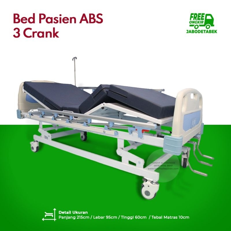 Jual Bed Pasien ABS 3 Crank - Ranjang Pasien - Kasur Rumah Sakit ...