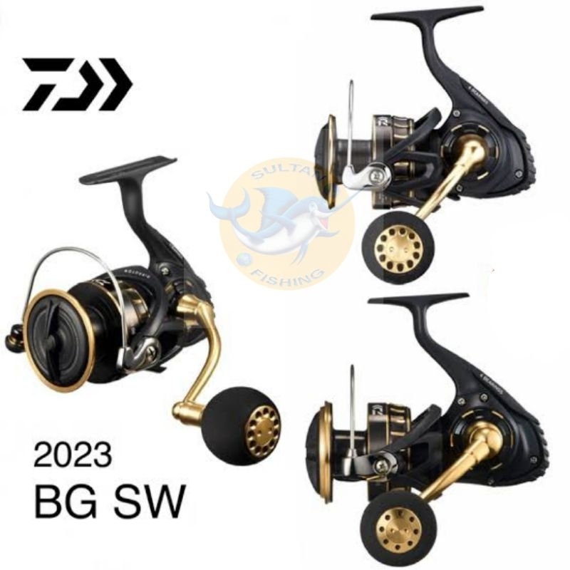 Moulinet De Pêche Daiwa 23 BG SW Série - Tailles 4000 à 18000, Pour Mer, Drague à Levier, 5+1 Roulements