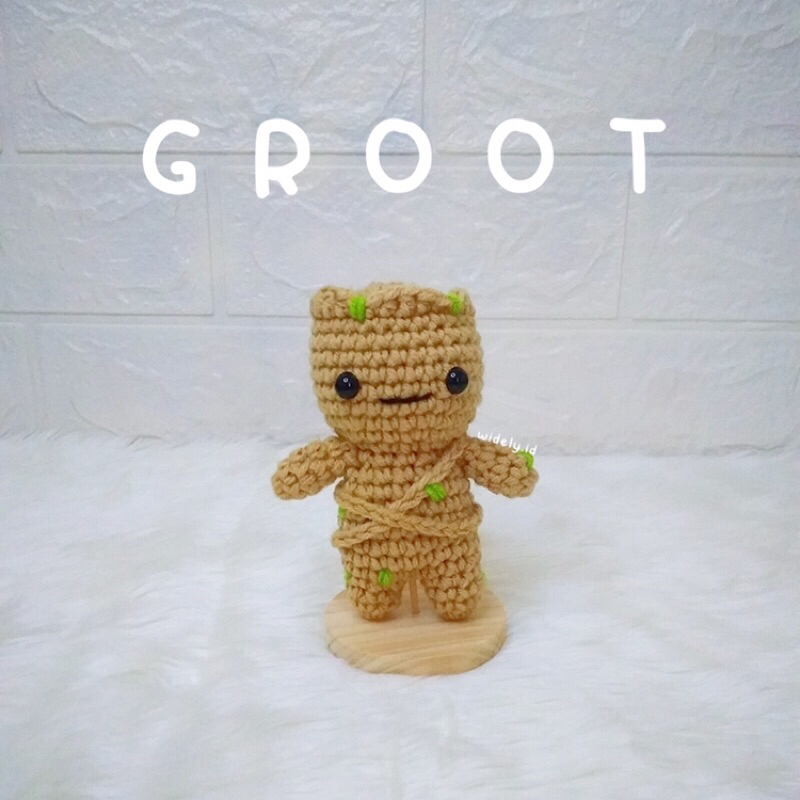 Jual AMIGURUMI / BONEKA RAJUT GROOT (gantungan kunci) | Shopee Indonesia
