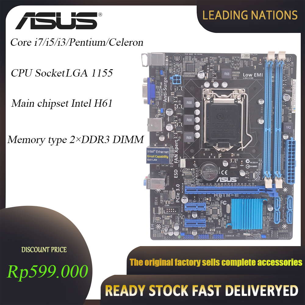 Jual 9.9 Great Price Reduction Asus H61M-E Desktop Motherboard H61 ...
