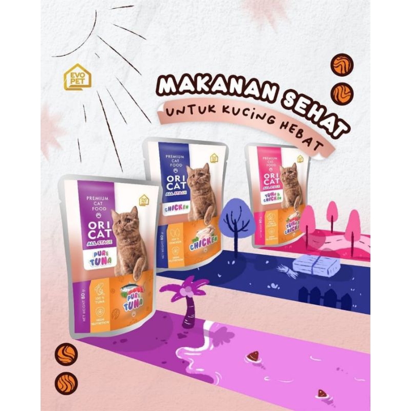 Jual ORI CAT POUCH 80gr Makanan Kucing Basah - Premium cat Food ...