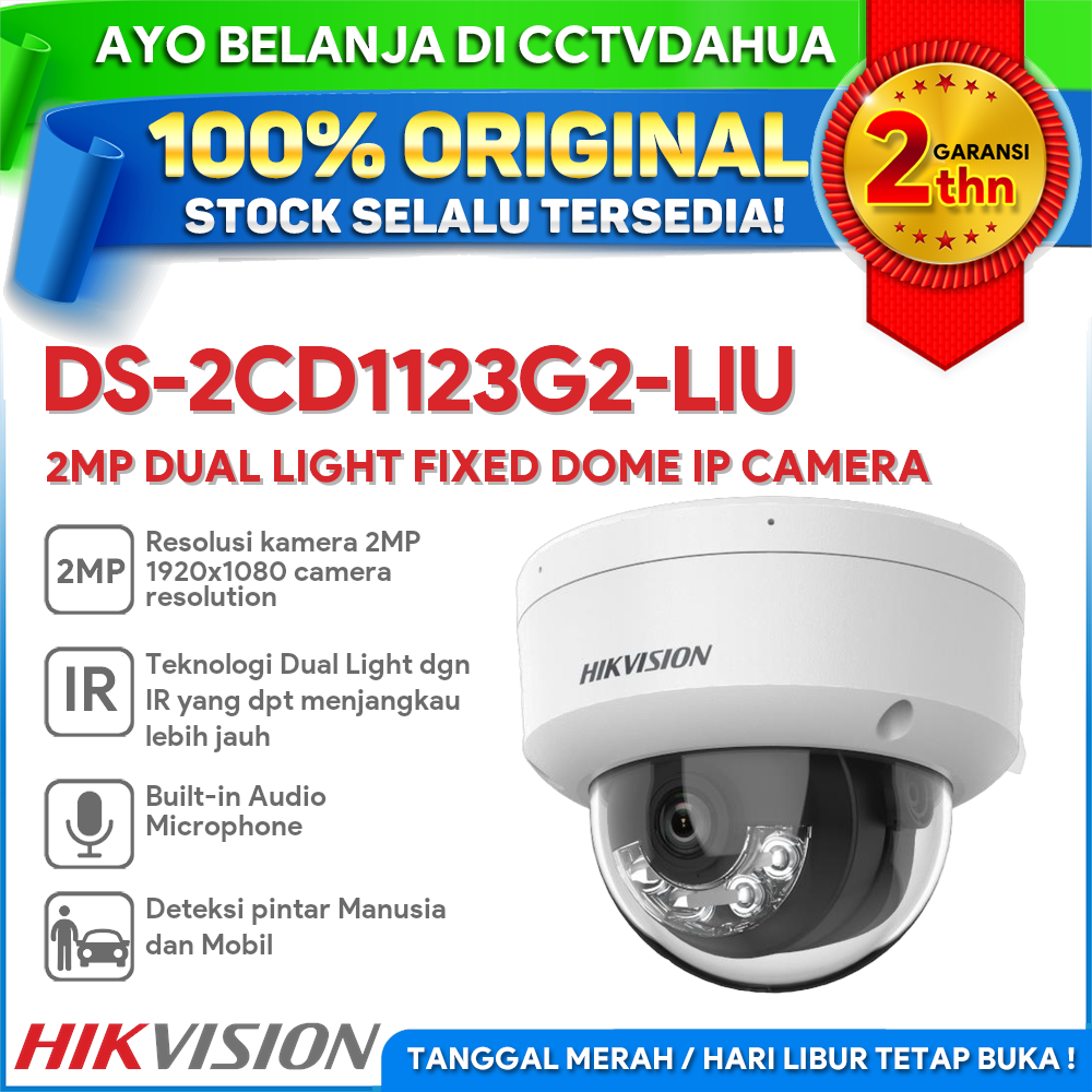 Jual HIKVISION DS 2CD1123G2 LIU 2MP SMART DUAL LIGHT FIXED DOME CAMERA   Id 11134207 7qul4 Lgwtpy6vtwvkb5