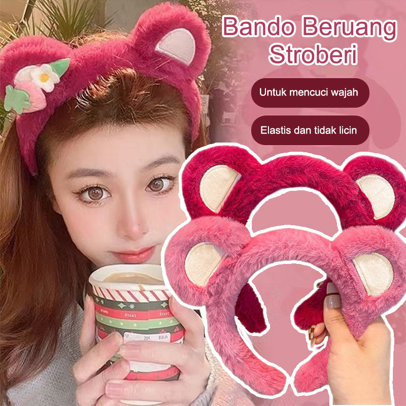 Jual COD bando lucu karakter korea telinga bear headband bandana ikat