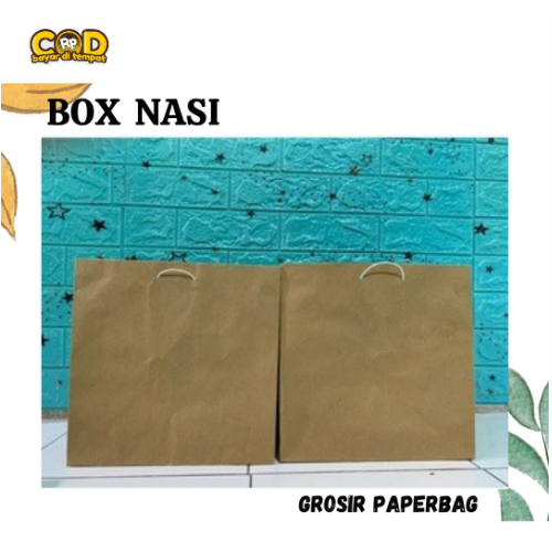 Jual PAPER BAG POLOS BOX NASI / PAPERBAG COKLAT BOX NASI / TAS KERTAS ...