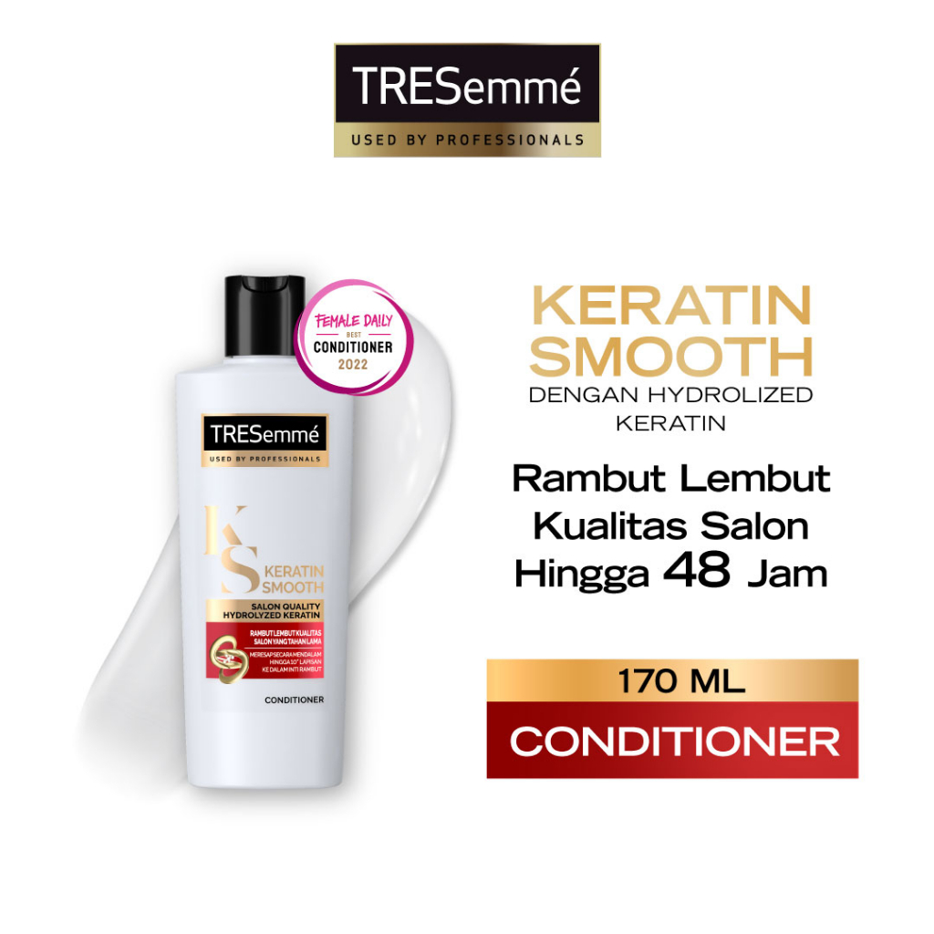 Jual Tresemme Hair Conditioner Keratin Smooth Rambut Lembut 48 Jam W Hydrolyzed Keratin 170ml 