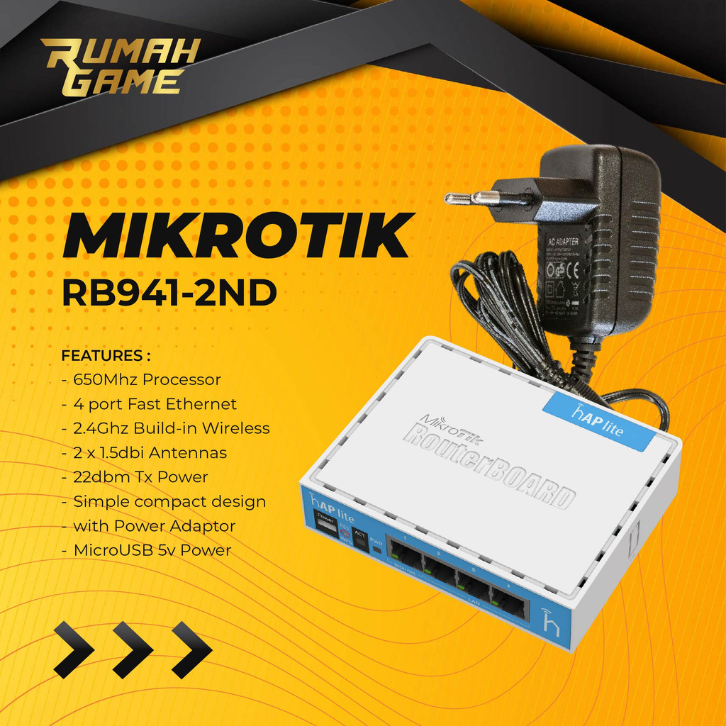 Jual MikroTik RB941 2nD TC - RouterboardMikrotik RB941-2nd - HAP Lite ...