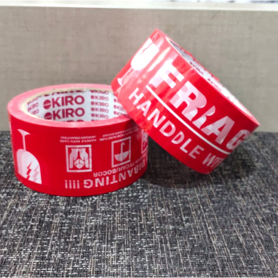 Jual LAKBAN FRAGILE MERAH 48 mm x 70 yard / LAKBAN PACKING / LAKBAN ...