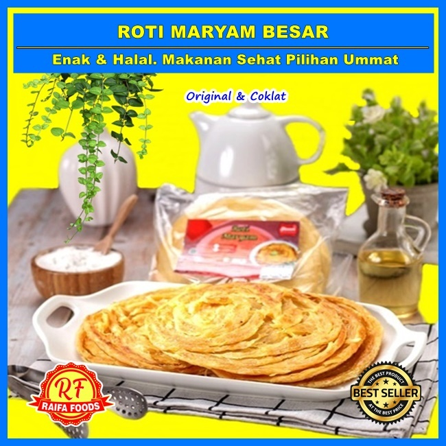 Jual Roti Maryam Frozen Roti Cane Canai Original And Coklat Besar Isi 5