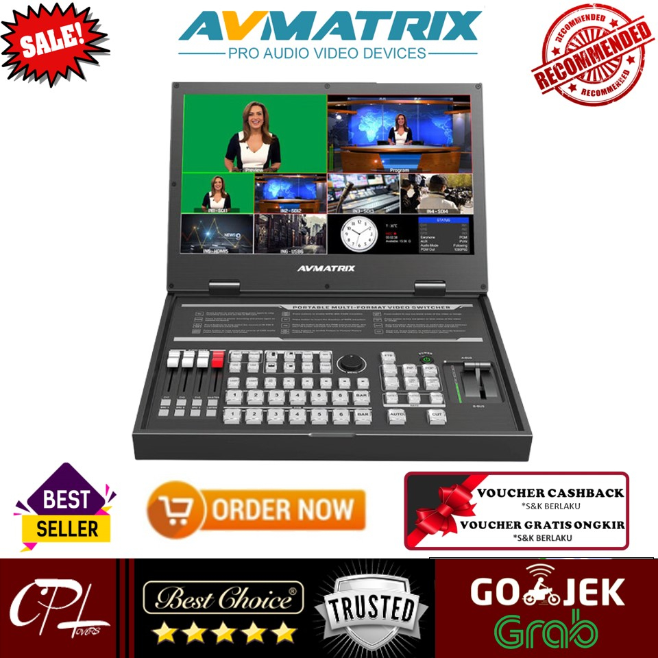 Commutateur AV Matrice AVMATRIX PVS0615U 15.6" 6 Canaux Avec USB Capture T-Bar
