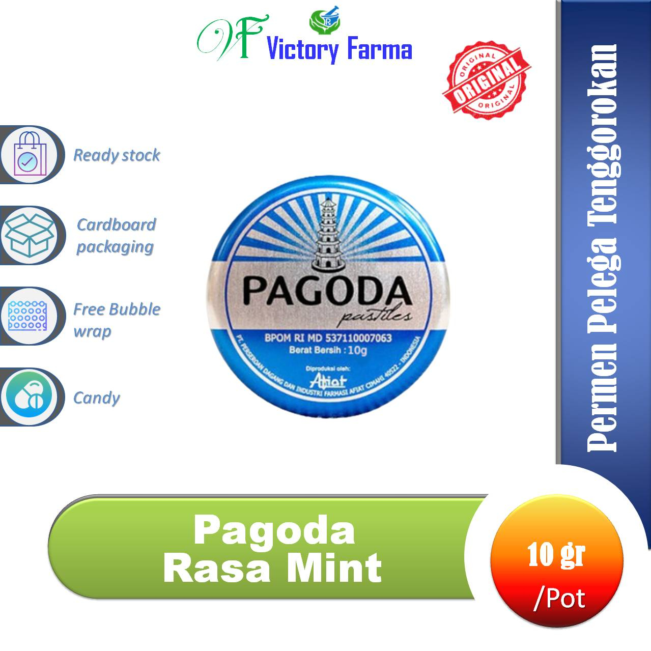 Jual Pagoda Rasa Mint/ Permen Pelega Tenggorokan/ Mengatasi Tenggorokan ...