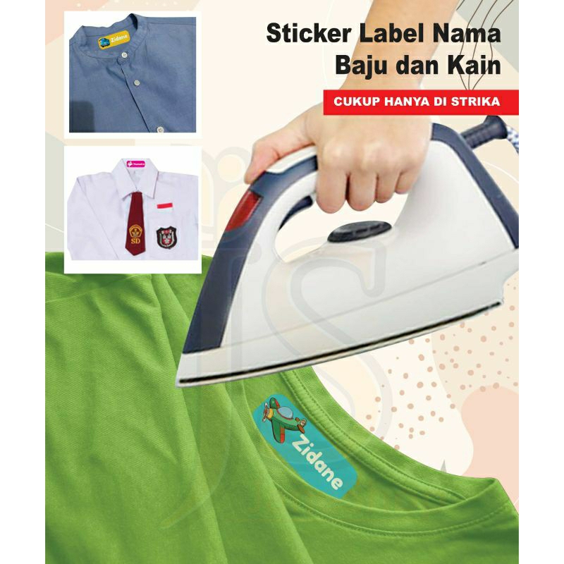Jual Sticker Label Nama Baju Kaos Sablon Sticker Iron Custom (Per Pack ...