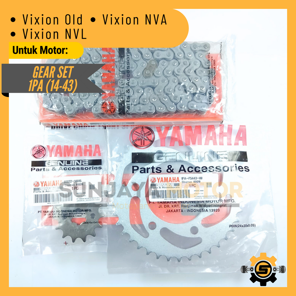 Jual Gear Set Rantai 1pa Gearset Rante Kualitas Original Yamaha Vixion