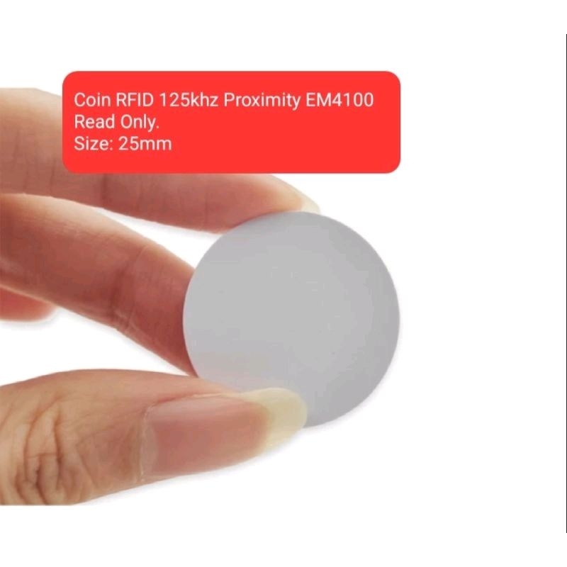 Jual Coin RFID 125Khz Proximity TK4100 25mm / Coin RFID 13.56 Mhz S50 ...