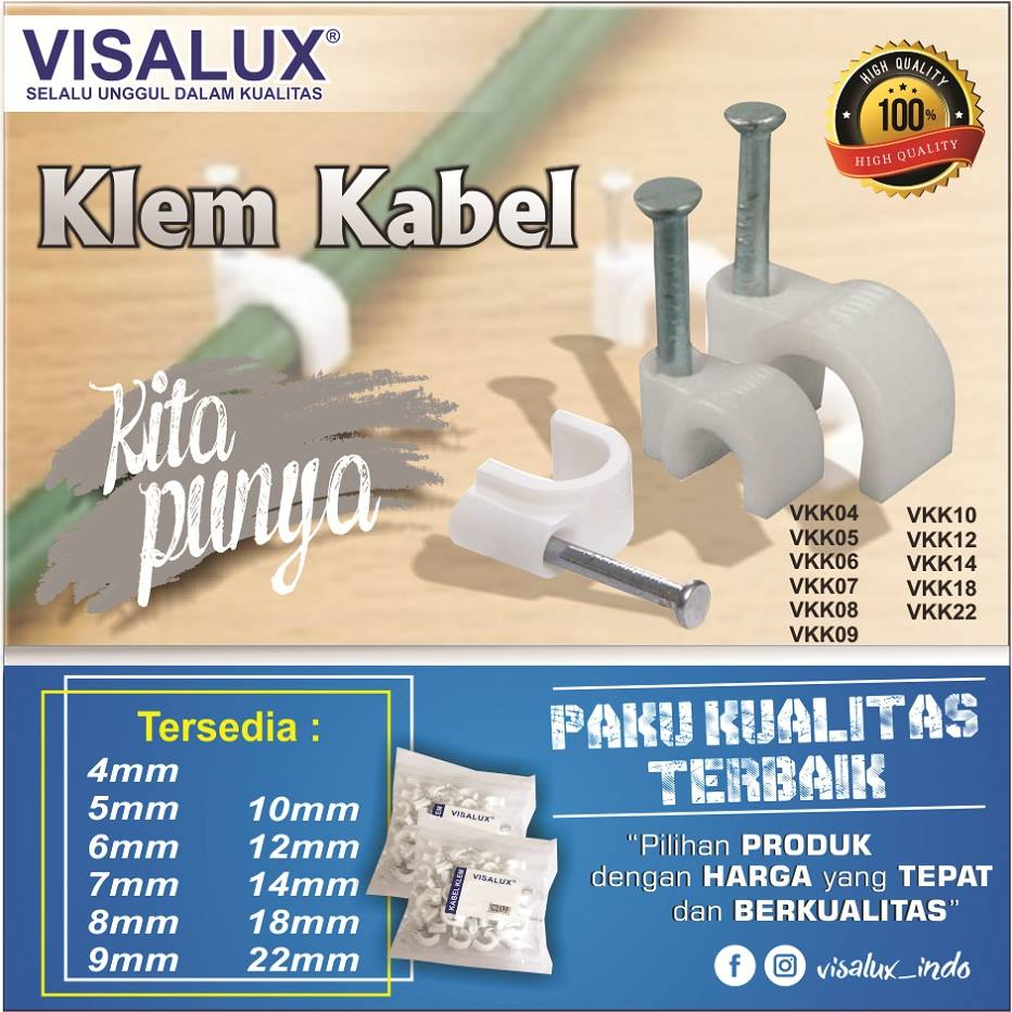 Jual Paku Klem Kabel Ukuran Nomor 6 18 Paku Beton Asli Visalux Isi 50