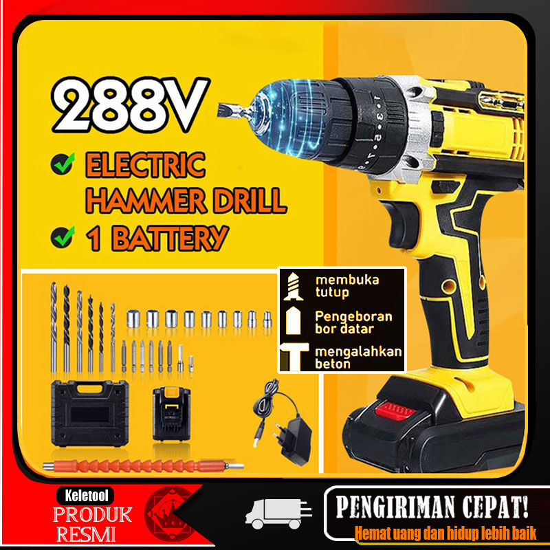 Jual Tengoo Vf Mesin Bor Elektrik Drill Mm Set Reversible Mesin