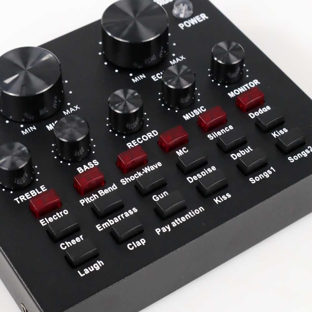 Jual Satu Paket Sound Card V8 + 2 mic karoke Live Broadcast Mixer ...