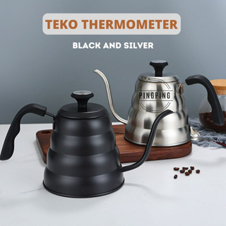 Promo KTCmart - Gooseneck Kettle with Thermometer 1,2L Teko Leher