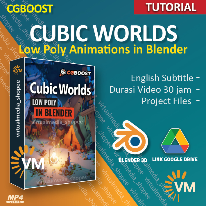 Jual TUTORIAL CUBIC WORLDS CREATE STUNNING LOW POLY ANIMATIONS IN BLENDER BELAJAR ANIMASI