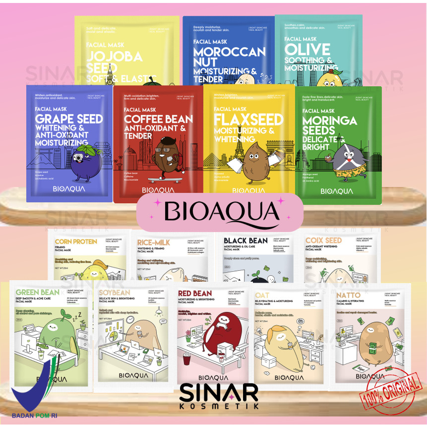 Jual Bioaqua Bio Aqua Cereal And Biji Series Sheet Mask Face Mask 25ml