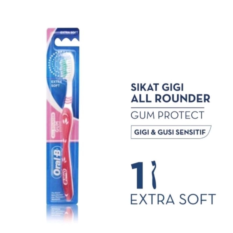 Jual Oral-B All Rounder Gum Protect Extra Soft 1'S / 3'S | Shopee Indonesia