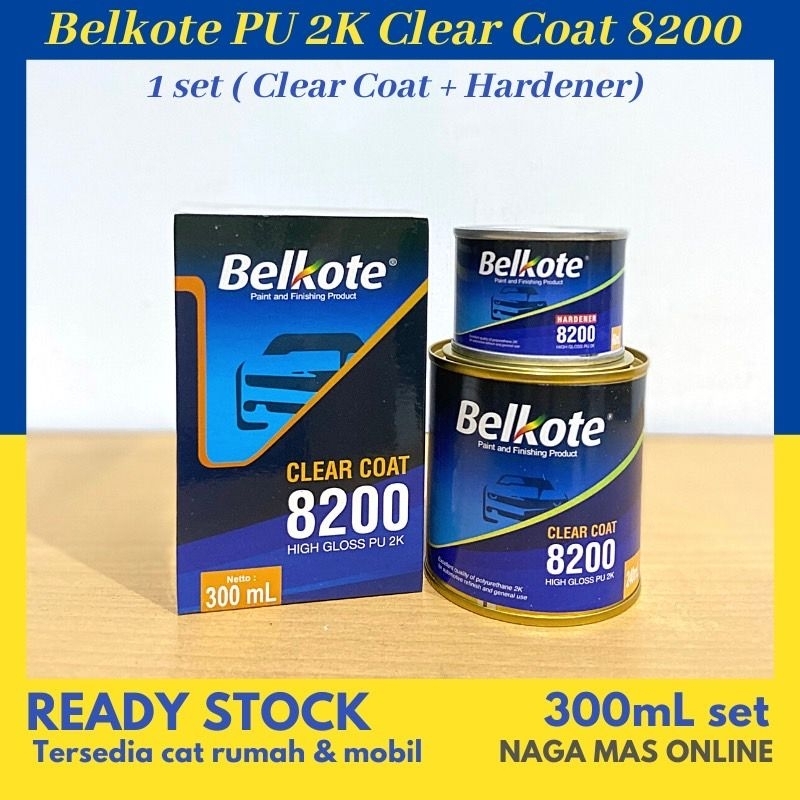 Jual BELKOTE CLEAR 8200 PU 2K (300 ML) / CLEAR COAT / CLEAR DOFF ...