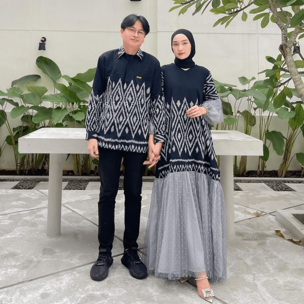 Jual Baju Tenun Couple Rayya Raven Hitam Mix Abu Shopee Indonesia