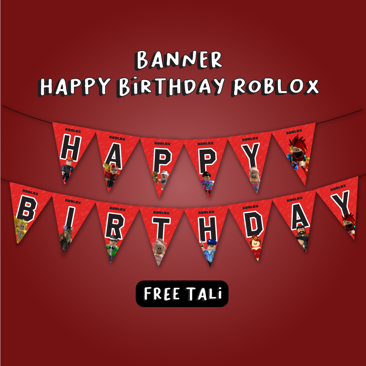 Jual BALON ROBLOX GIRL HAPPY BIRTHDAY HBD ULTAH DEKORASI HIASAN PINK