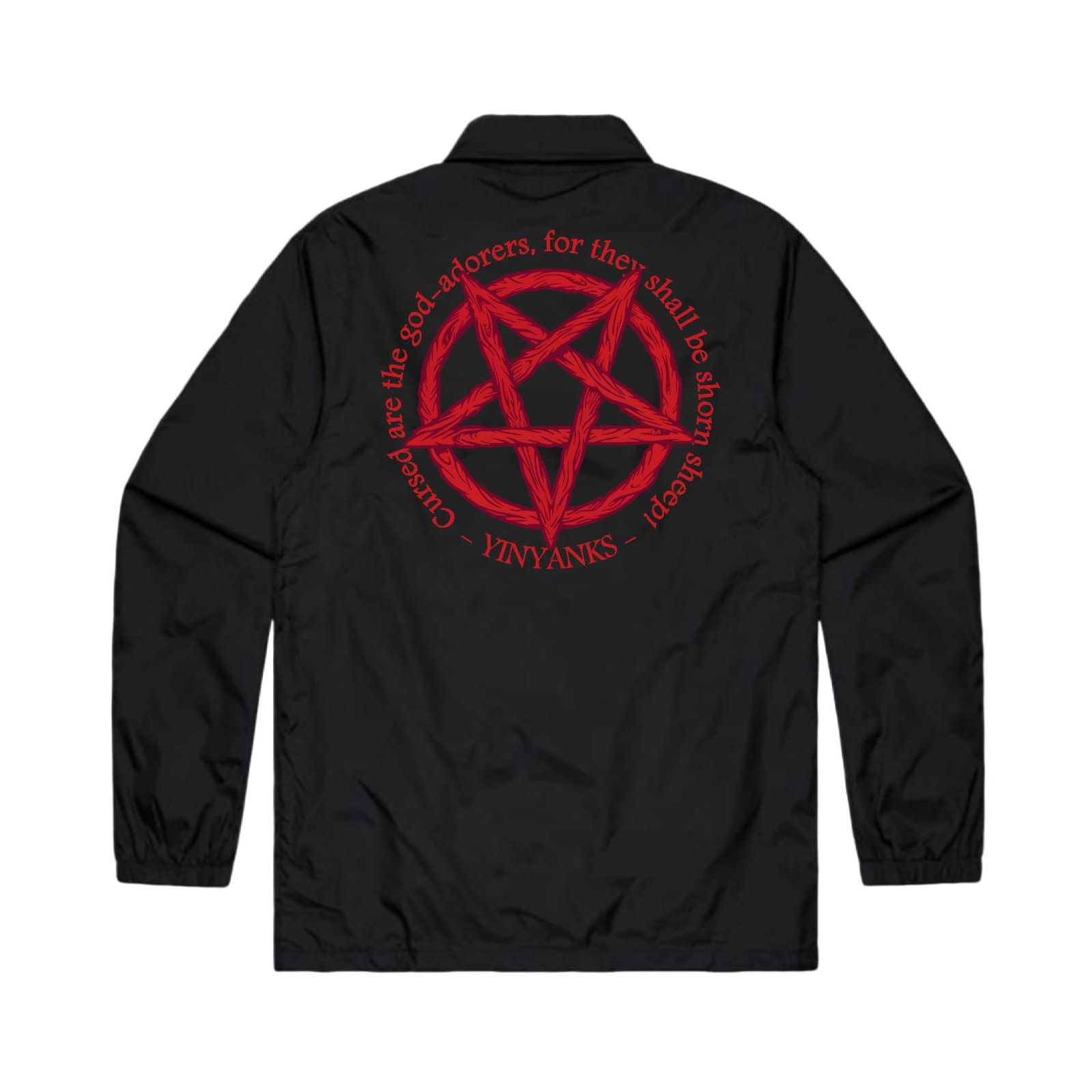Jual Yinyanks Coach Jacket Satanic Cursed Unisex Hitam | Shopee Indonesia