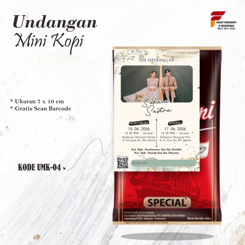 Jual Undangan Kopi, Sabun, Rokok Pernikahan Mini Murah Meriah Simple ...
