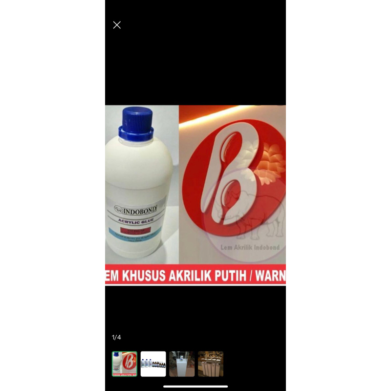 Jual Lem Akrilik Indobond Tipe MEDIUM (2-4mm) 1000ml | Shopee Indonesia