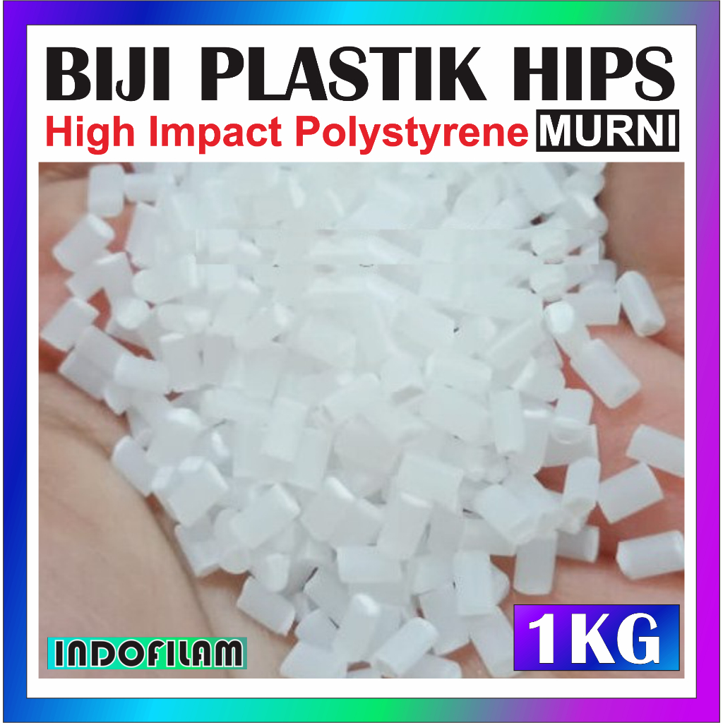 Jual 1 KG BIJI PLASTIK PURE HIPS HI PS HIGH IMPACT POLYSTYRENE NATURAL TANPA DAUR ULANG ASLI