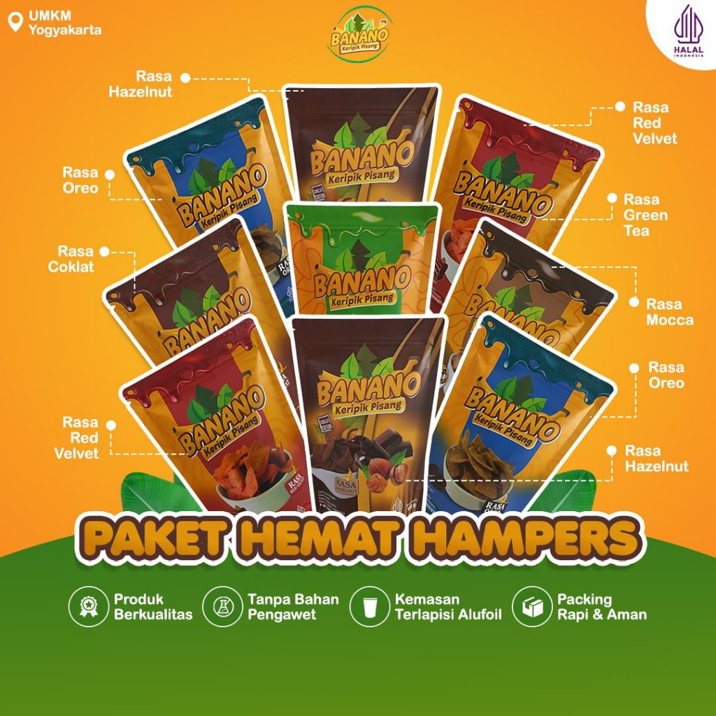 Jual Banano Paket Hemat Hampers Keripik Pisang Original Camilan Kripik