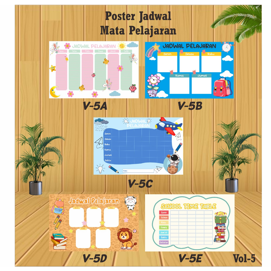 Jual Poster Jadwal Pelajaran Best Seller Poster Sekolah Jadwal Pelajaran Weekly Planner Vol 5 5180