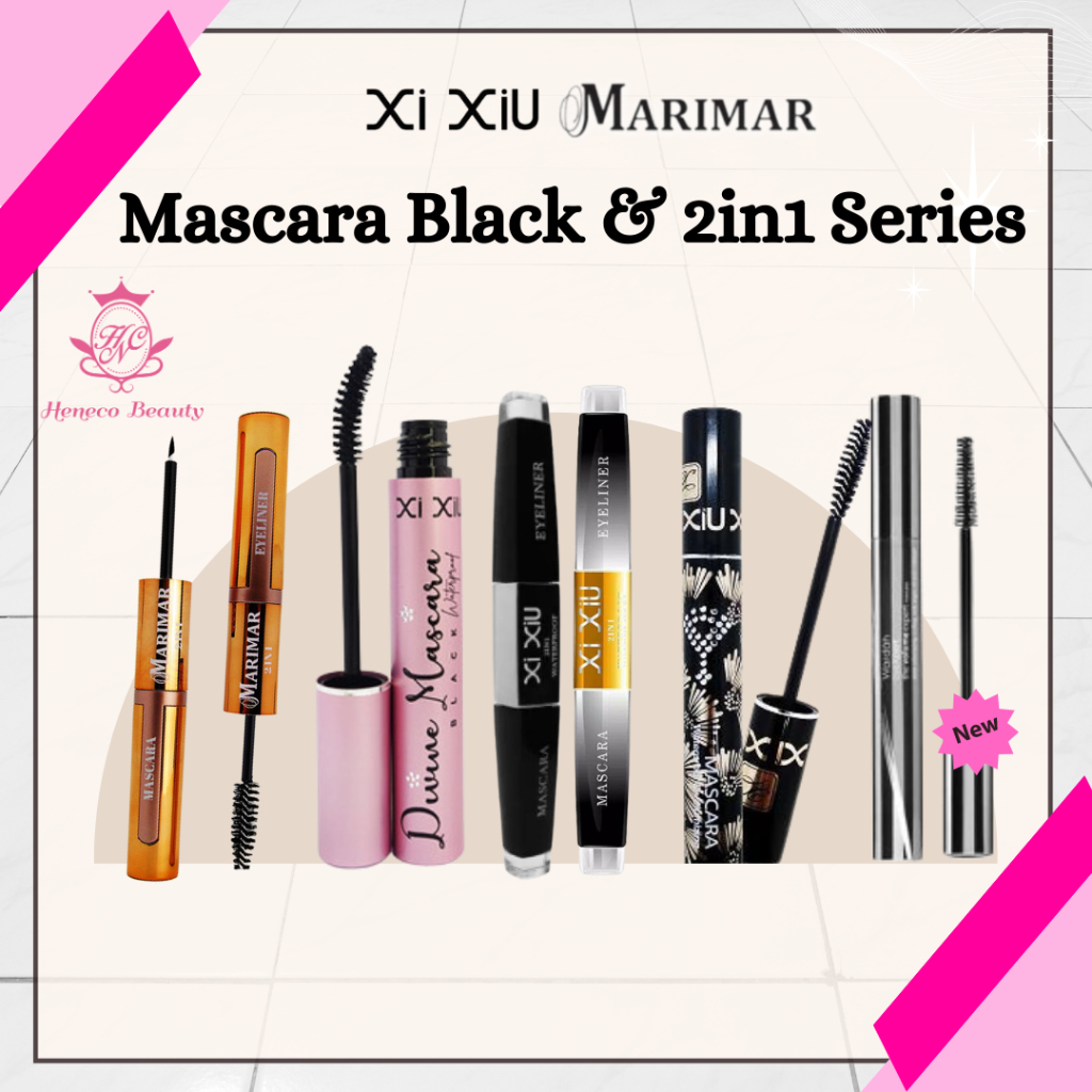 Jual XI XIU Mascara Black Waterproof & Volumizing 10gr \ Divine \ Lovely \ 2in1 Eyeliner