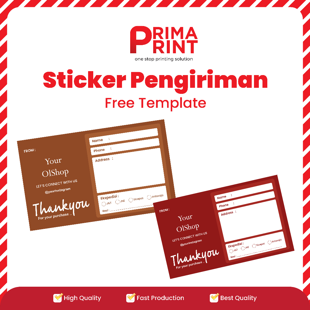 Jual Sticker Label Pengiriman Olshop Free Template Desain Label