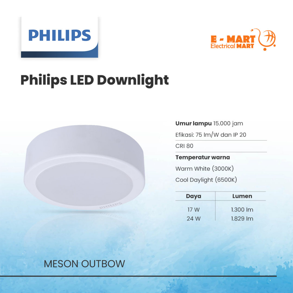 Jual Philips Downlight Led Meson 17w S Outbow Tempel Plafon 17watt Ob Shopee Indonesia 