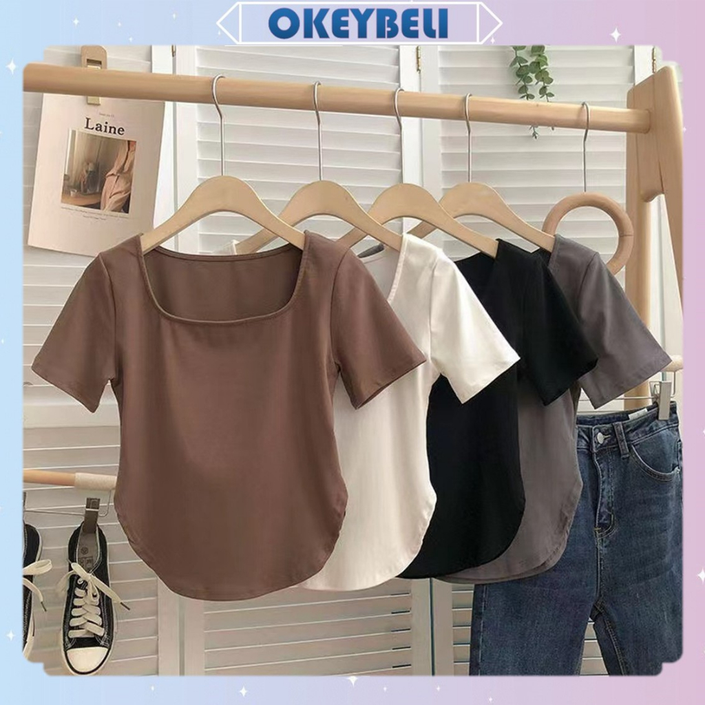 Jual •OKEY BELI•BJ1172 Baju Atasan Kaos Spandek Korean Wanita Sexy