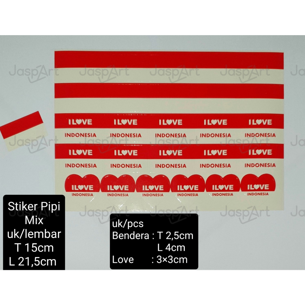 Jual Termurah Sticker Bendera Merah Putih Pipi Kemerdekaan Agustus