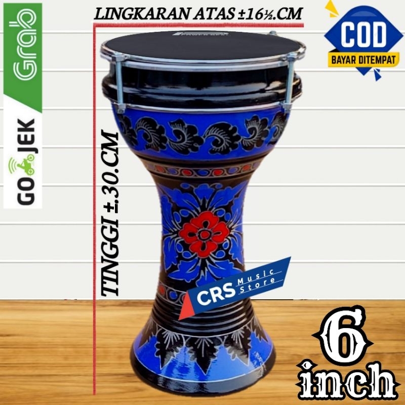 Jual Dumbuk Anak Atau Darbuka Kayu 6 inch Hitam Biru Power Beat Hitam ...