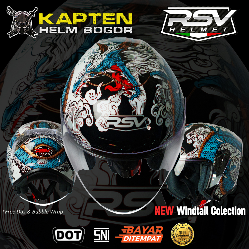 Jual HELM RSV NEW WINDTAIL RYUJIN - HELM HALF FACE RSV RYUJIN | Shopee ...