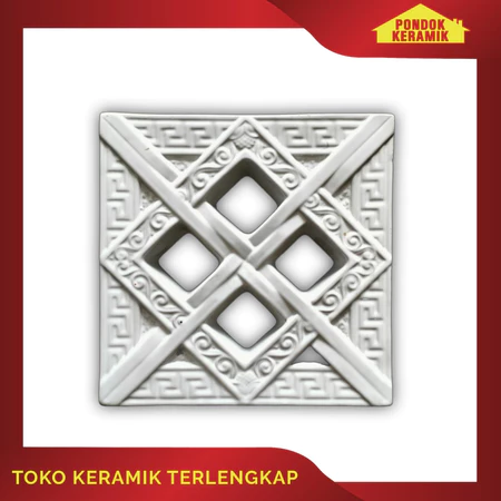Roster Keramik Lubang Angin Dinding 20x20 RO 29 B White