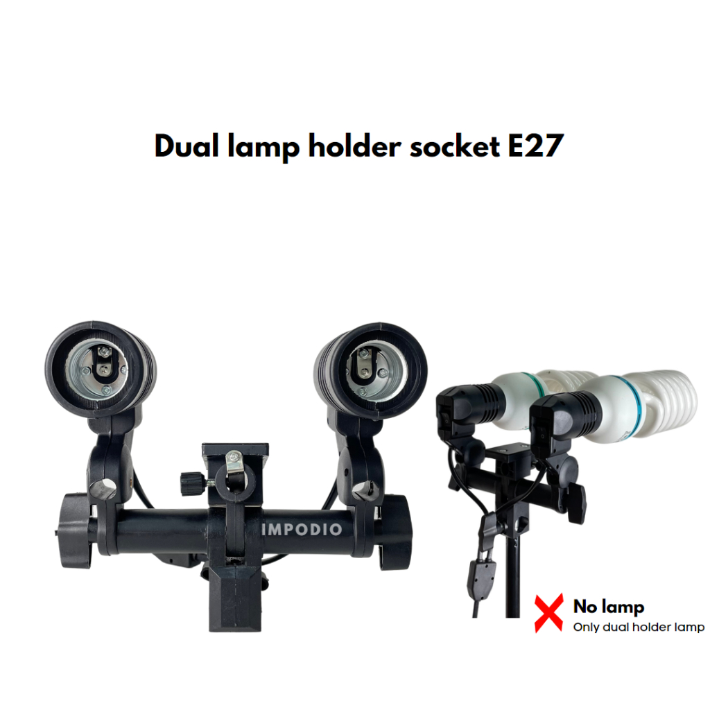 Jual IMPODIO Dual lamp holder socket E27 adjustable good quality