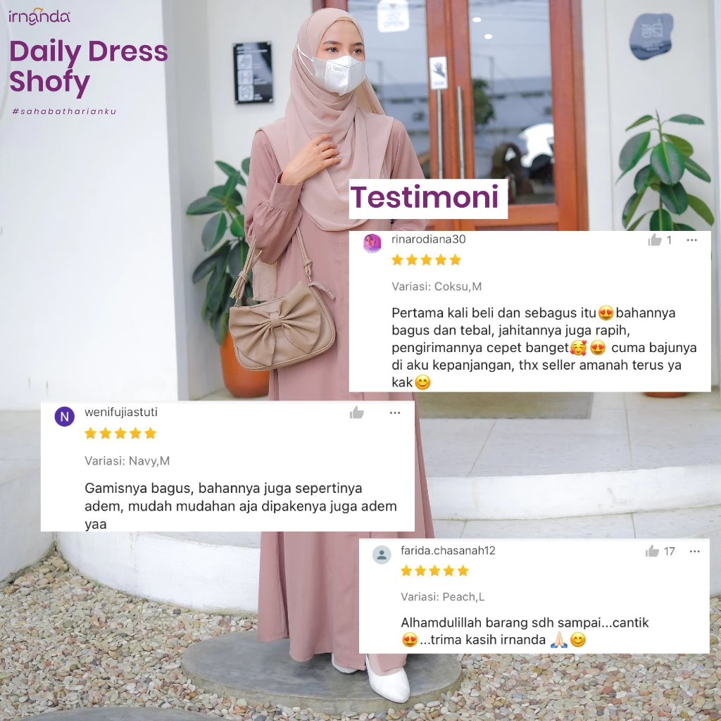 cara merawat gamis polos elegan untuk sehari hari Irnanda Gamis Shofy