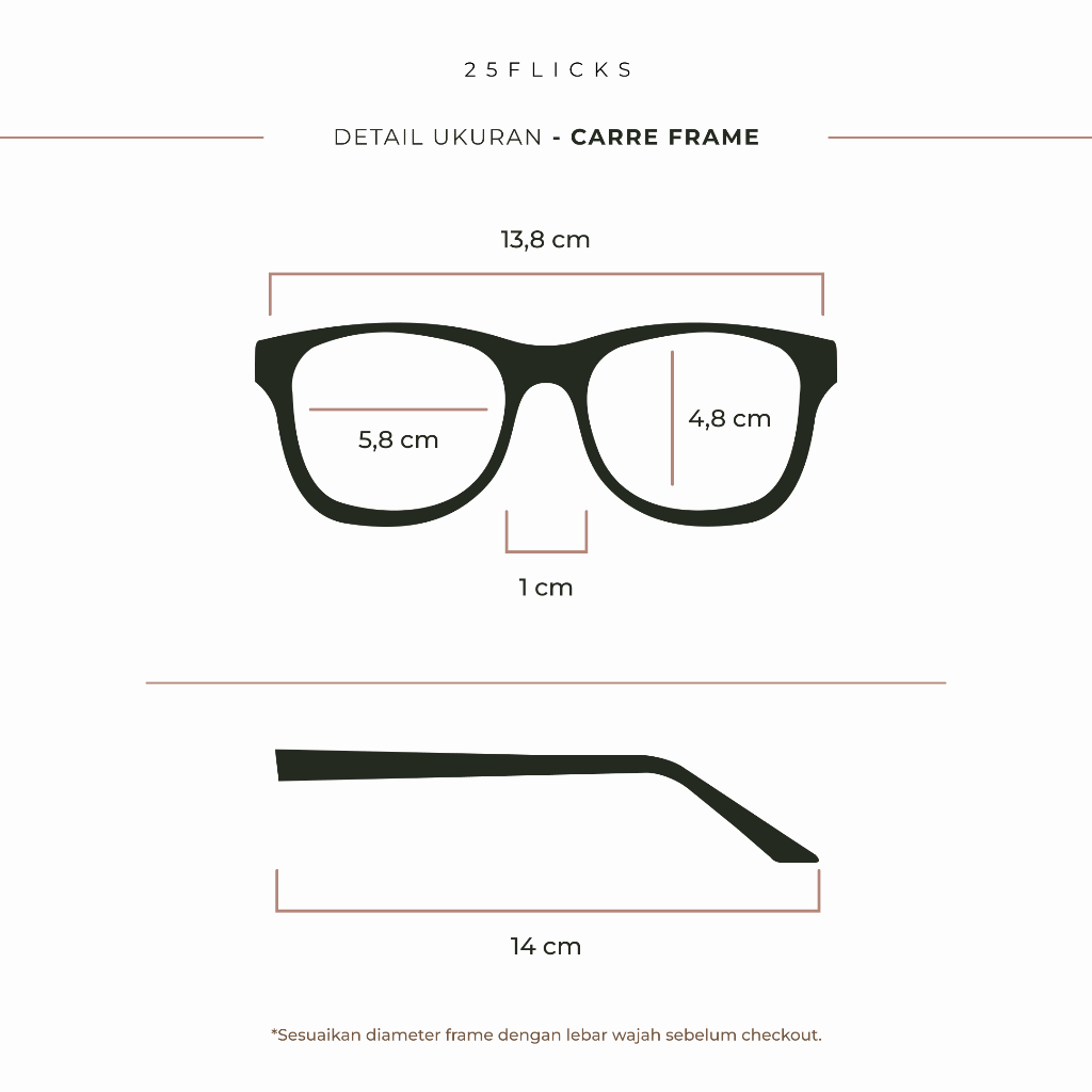 Jual 25FLICKS Frame Kacamata Minus - Frame Kotak - Carre Frame | Shopee ...