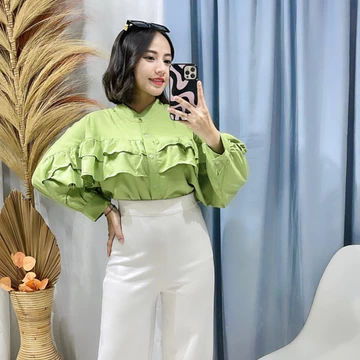 Rx Fashion Geya Blouse Katun Twistcone Blouse Atasan Wanita Nn