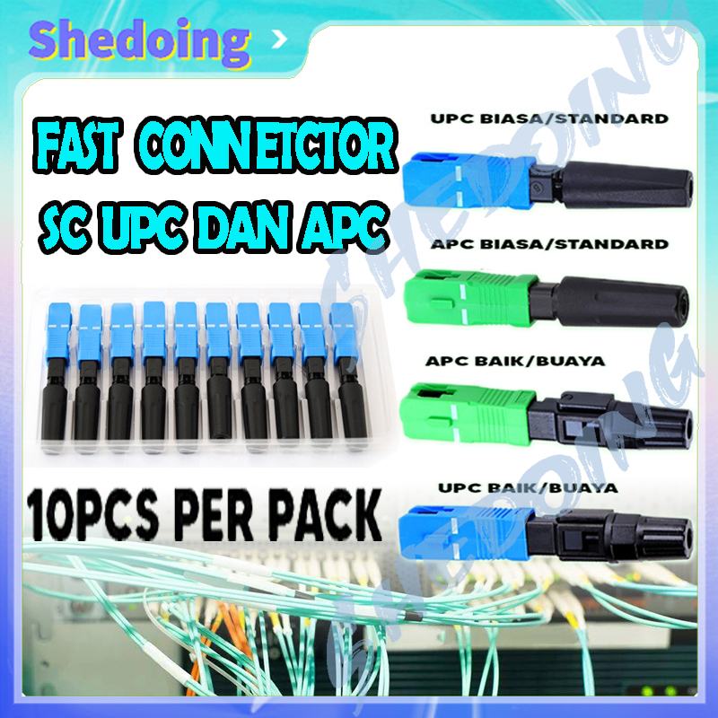 Jual SC UPC/APC Connector Buaya Biasa FTTH Fiber Optic Konektor 10PCS ...