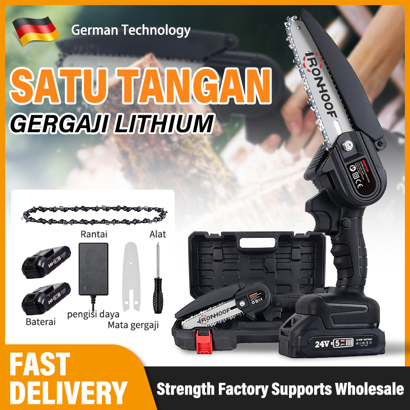 Jual Chainsaw Gergaji Listrik Rantai Elektrik Mini Cordless 6 Inch / 4 ...