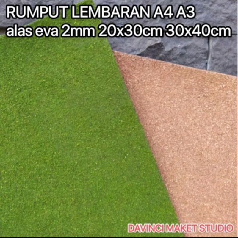 Jual A4 Eva Rumput Lembar Halus Sedang Kasar Lembaran Maket Diorama 20 ...